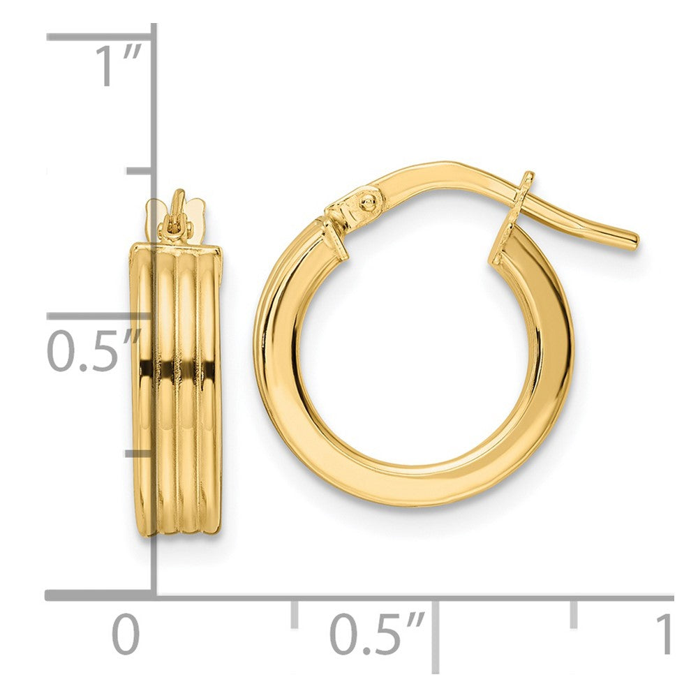 14K Gelbgold Poliert Strukturiert Creolen