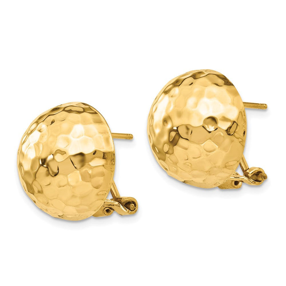 14K Gelbgold Gehämmert Omega Rückseite Ohrstecker