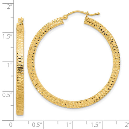 14K Gelbgold Poliert & Gehämmert Creolen