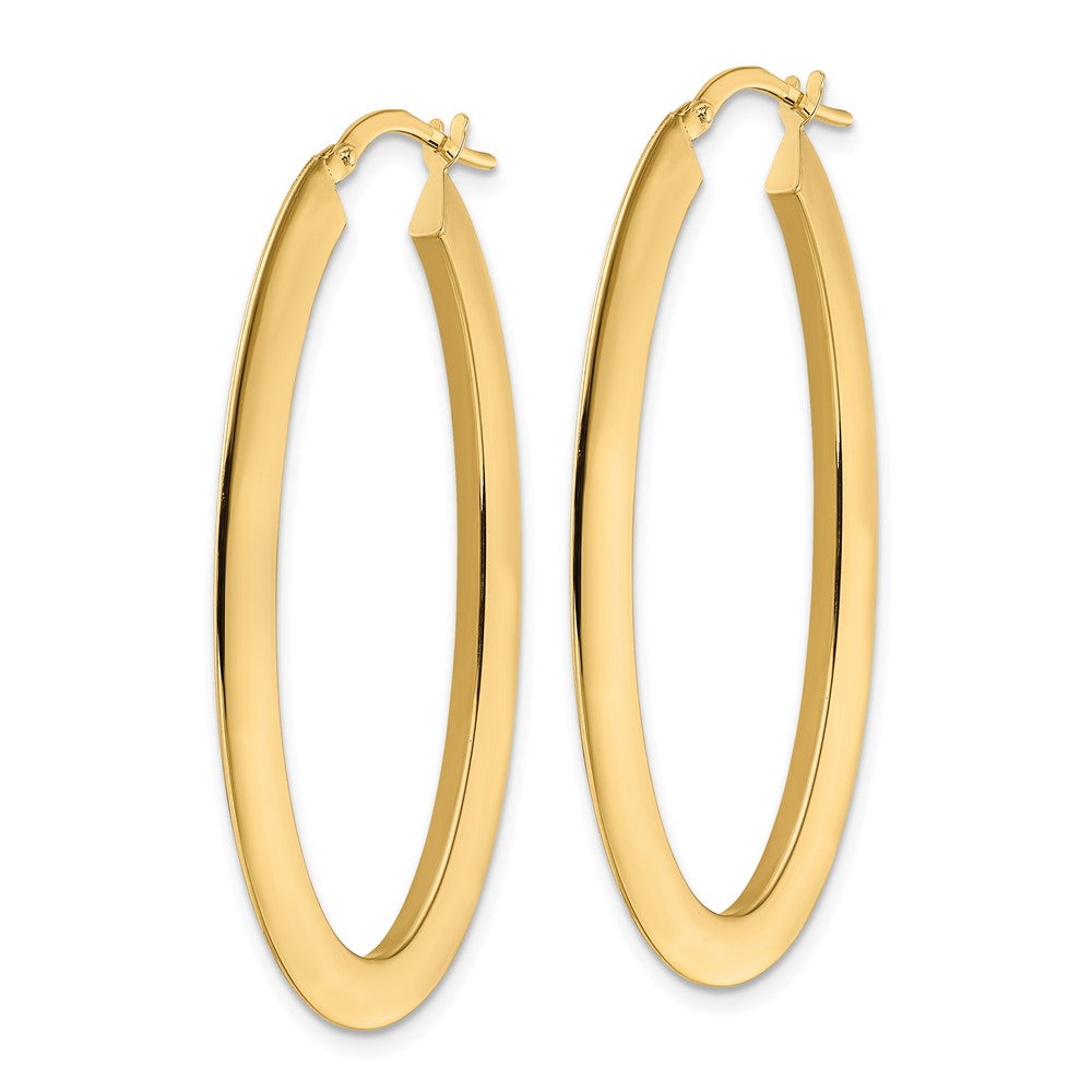 14K Gelbgold Poliert Oval Creolen