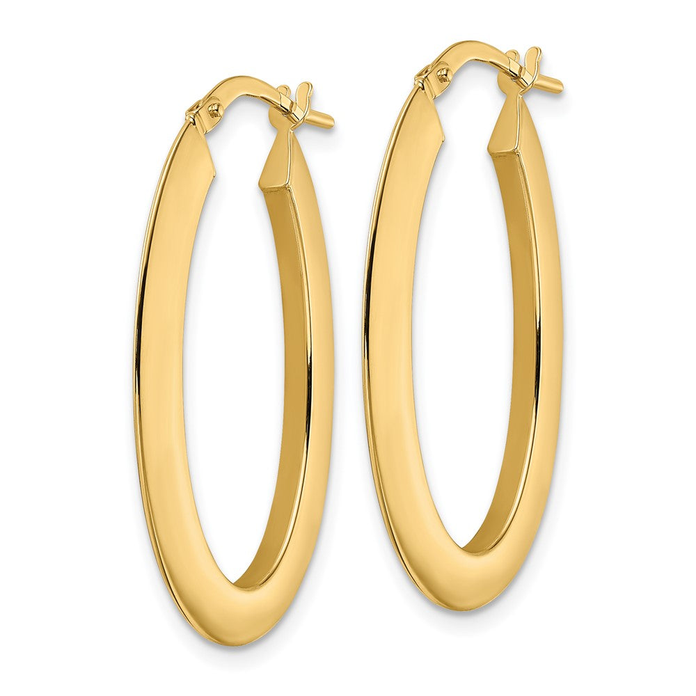 14K Gelbgold Poliert Oval Creolen