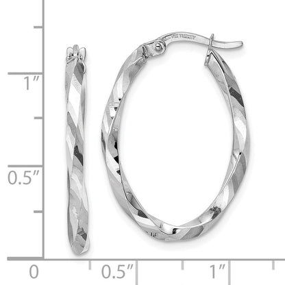 14K Weißgold Poliert 2.5x20x29mm Oval Creolen