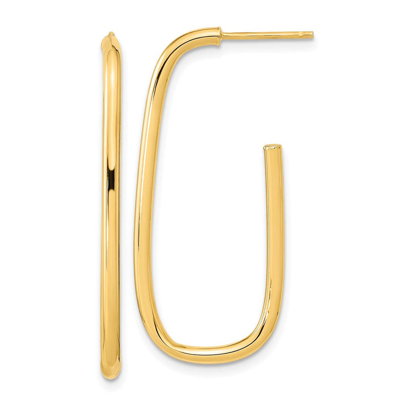 14K Gelbgold Poliert J- Creolen