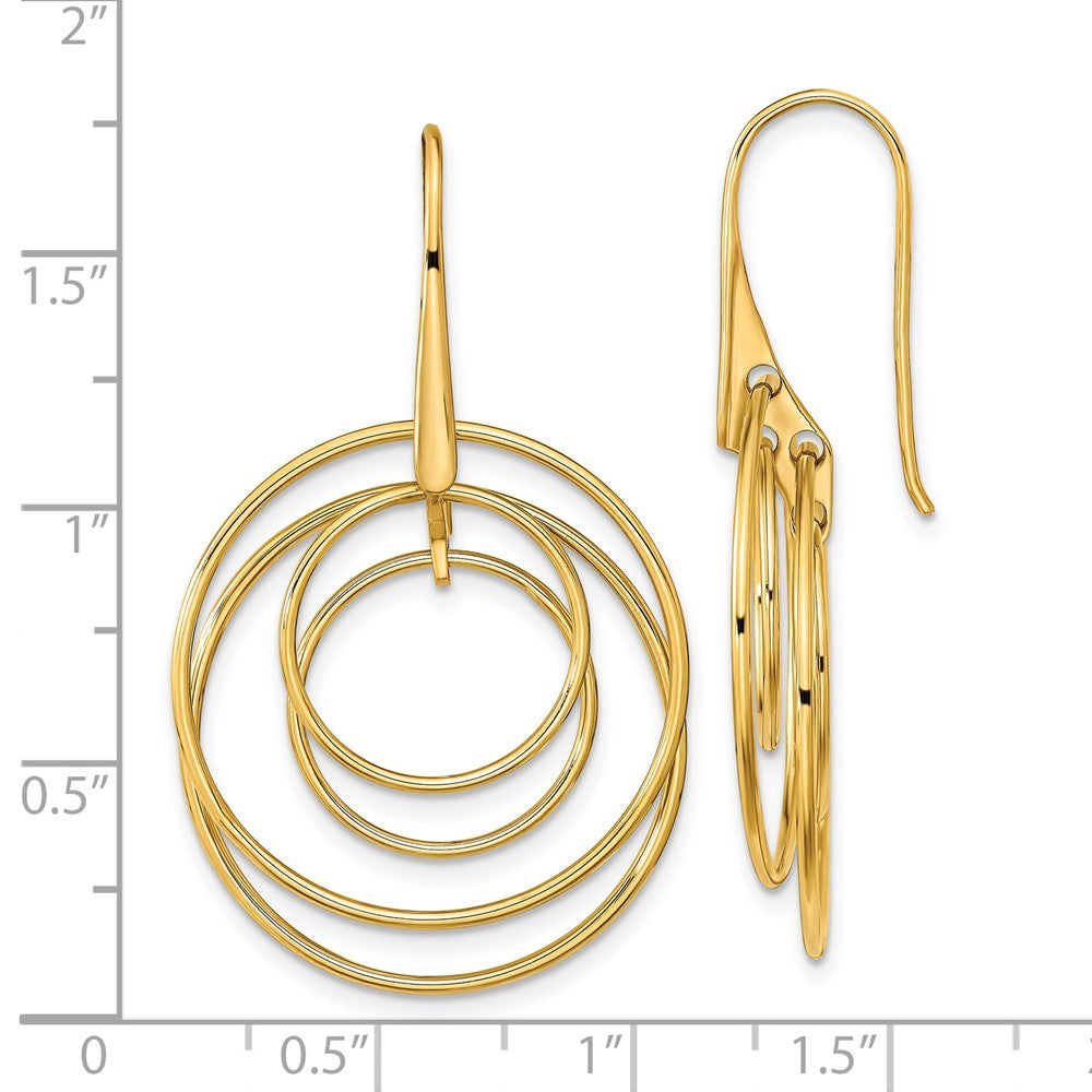 14K Gelbgold Poliert Kreise Ohrhänger