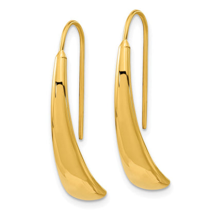 14K Gelbgold Poliert Draht Hohl Ohrringe