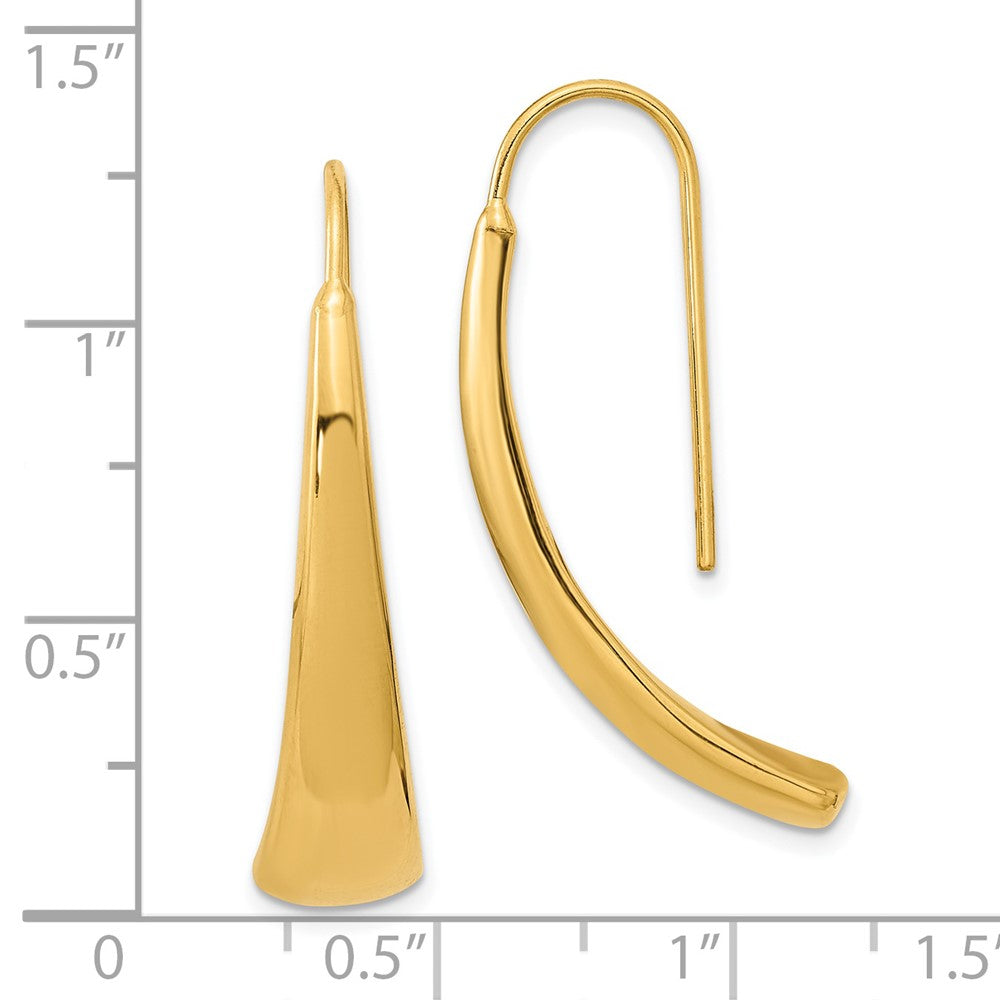 14K Gelbgold Poliert Draht Hohl Ohrringe