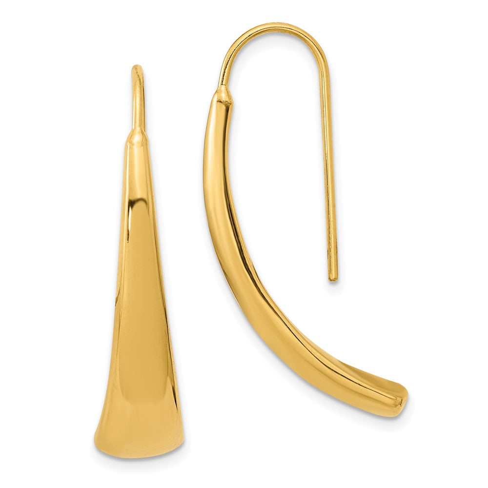 14K Gelbgold Poliert Draht Hohl Ohrringe