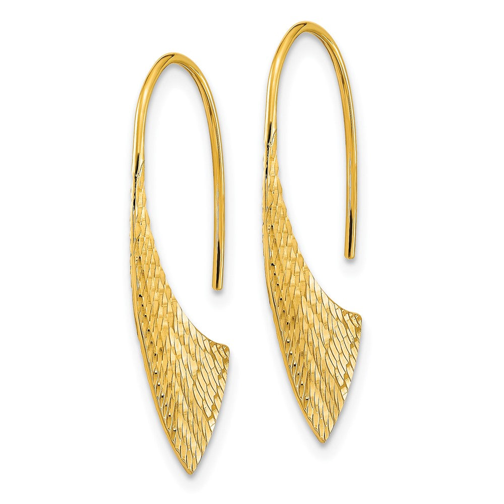 14K Gelbgold Poliert Diamantiert Fantasie Ohrhänger