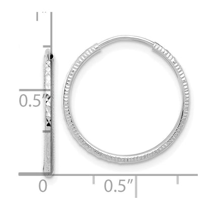 14K Weißgold Diamantiert 1.50mm Endlos Creolen