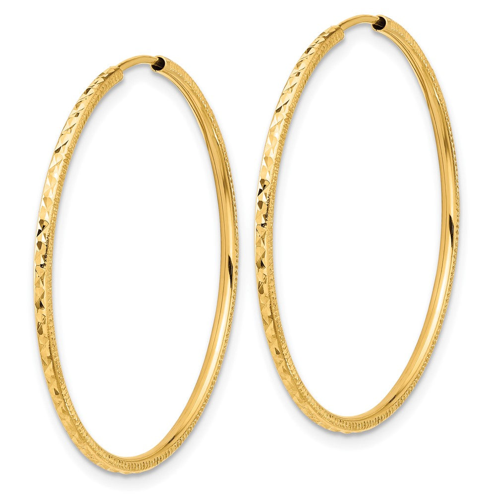 14K Gelbgold Diamantiert 1.50mm Endlos Creolen