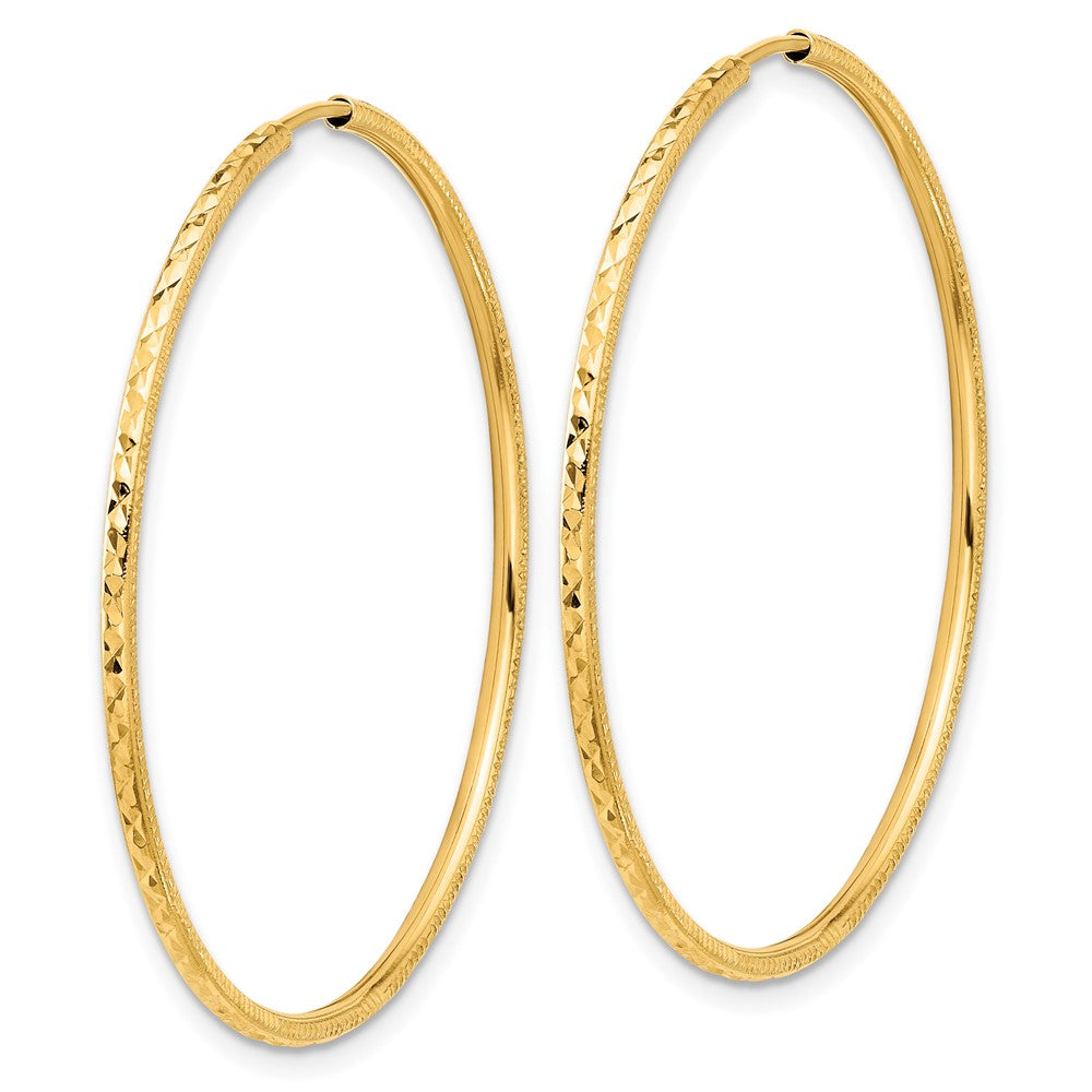 14K Gelbgold Diamantiert 1.50mm Endlos Creolen
