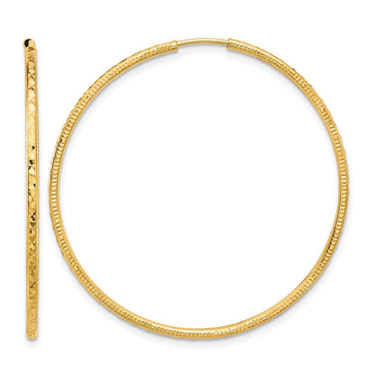 14K Gelbgold Diamantiert 1.50mm Endlos Creolen