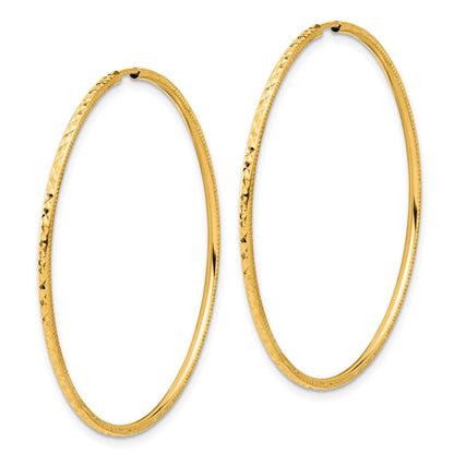14K Gelbgold Diamantiert 1.50mm Endlos Creolen