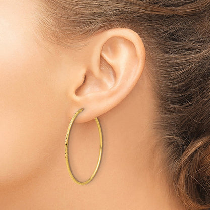14K Gelbgold Diamantiert 1.50mm Endlos Creolen