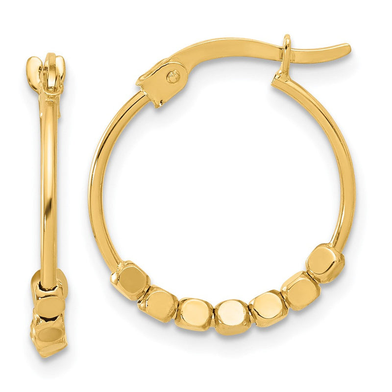 14K Gelbgold Poliert Perlen Creolen