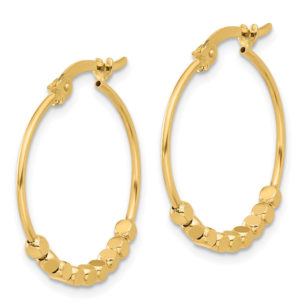 14K Gelbgold Poliert Perlen Creolen