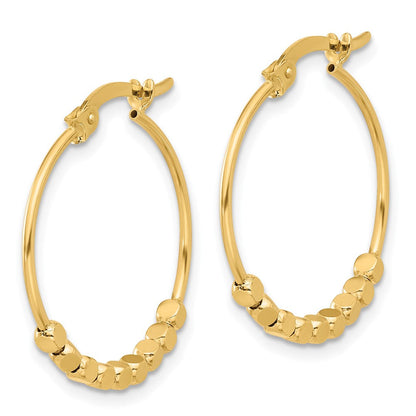 14K Gelbgold Poliert Perlen Creolen