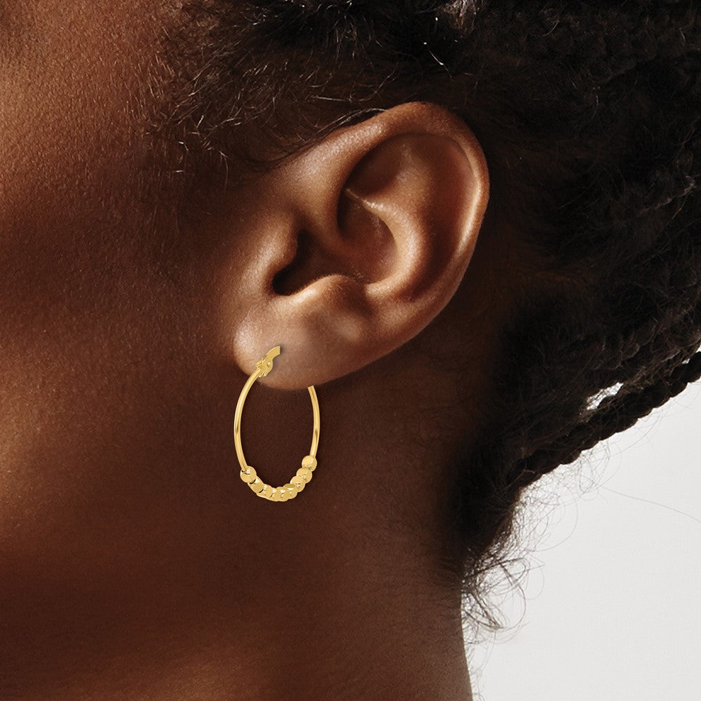 14K Gelbgold Poliert Perlen Creolen
