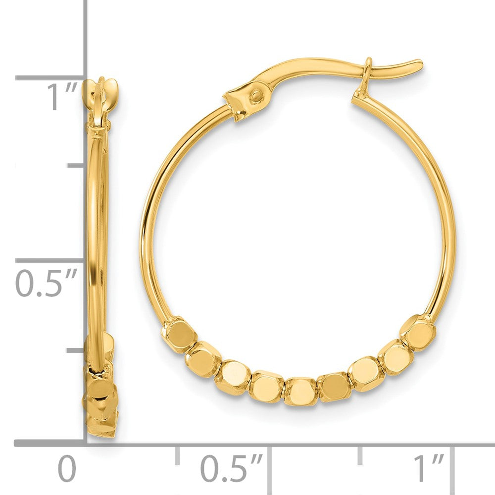 14K Gelbgold Poliert Perlen Creolen