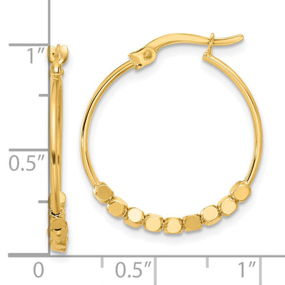 14K Gelbgold Poliert Perlen Creolen