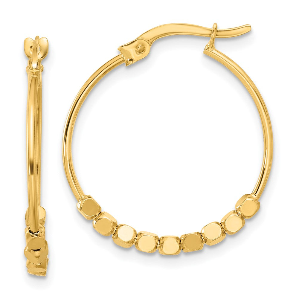 14K Gelbgold Poliert Perlen Creolen