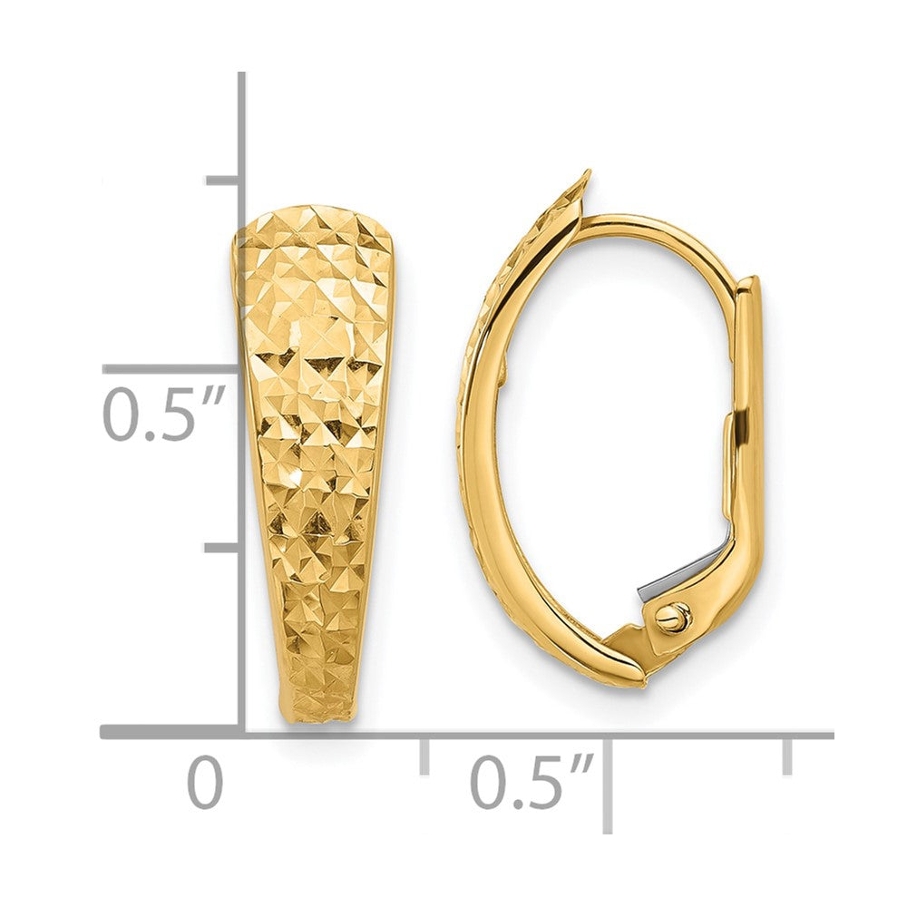 14K Gelbgold Poliert und Diamantiert Ohrhänger mit Brisur