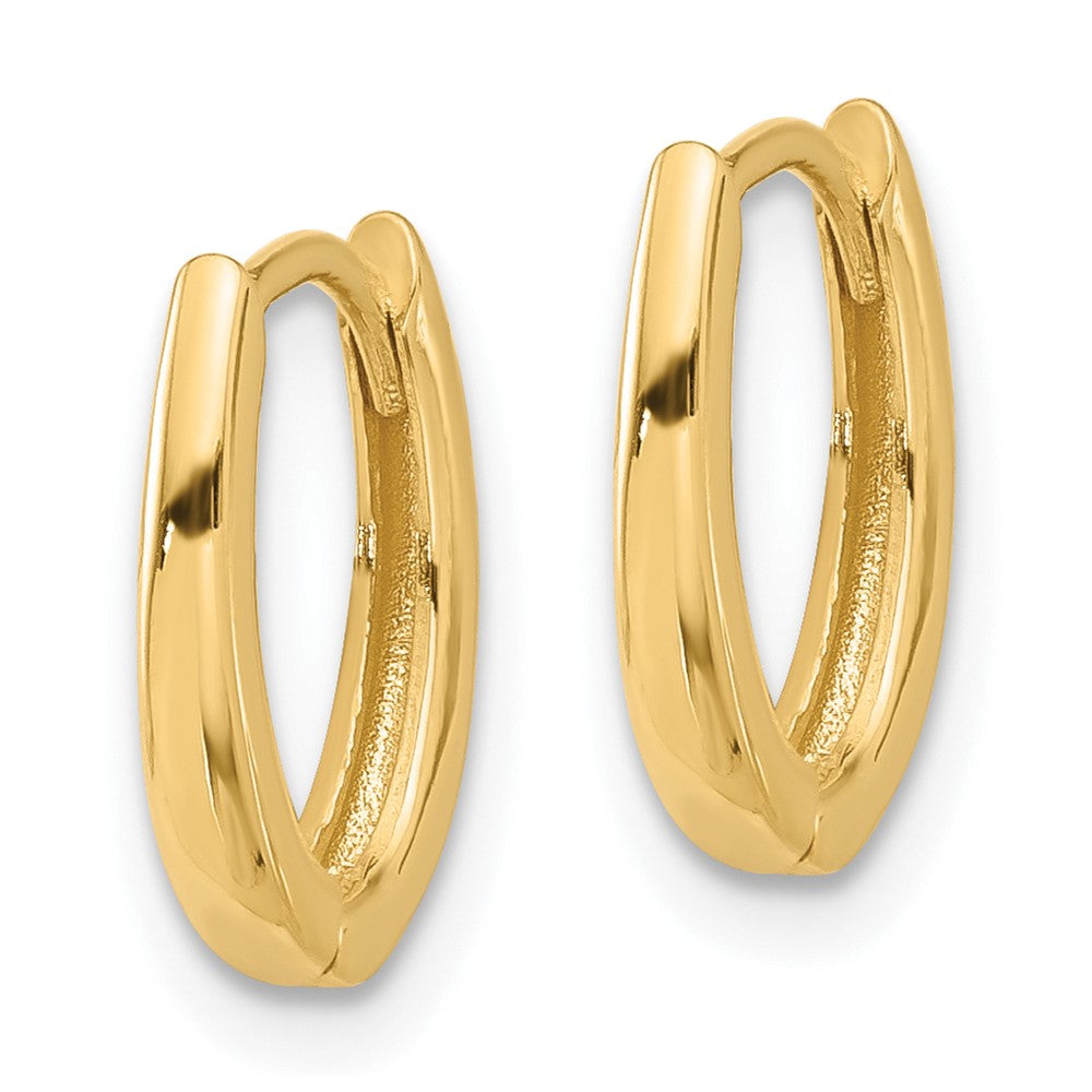 14K Gelbgold Poliert Oval Klappbar Creolen