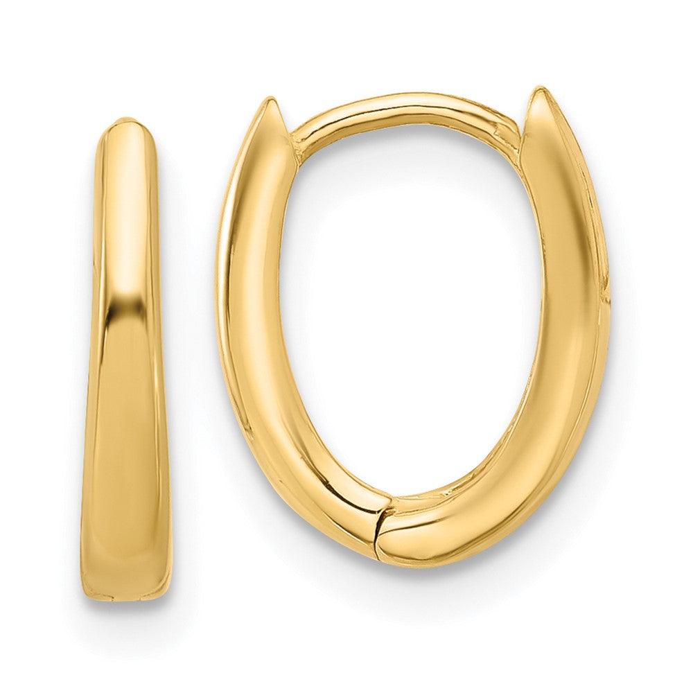14K Gelbgold Poliert Oval Klappbar Creolen