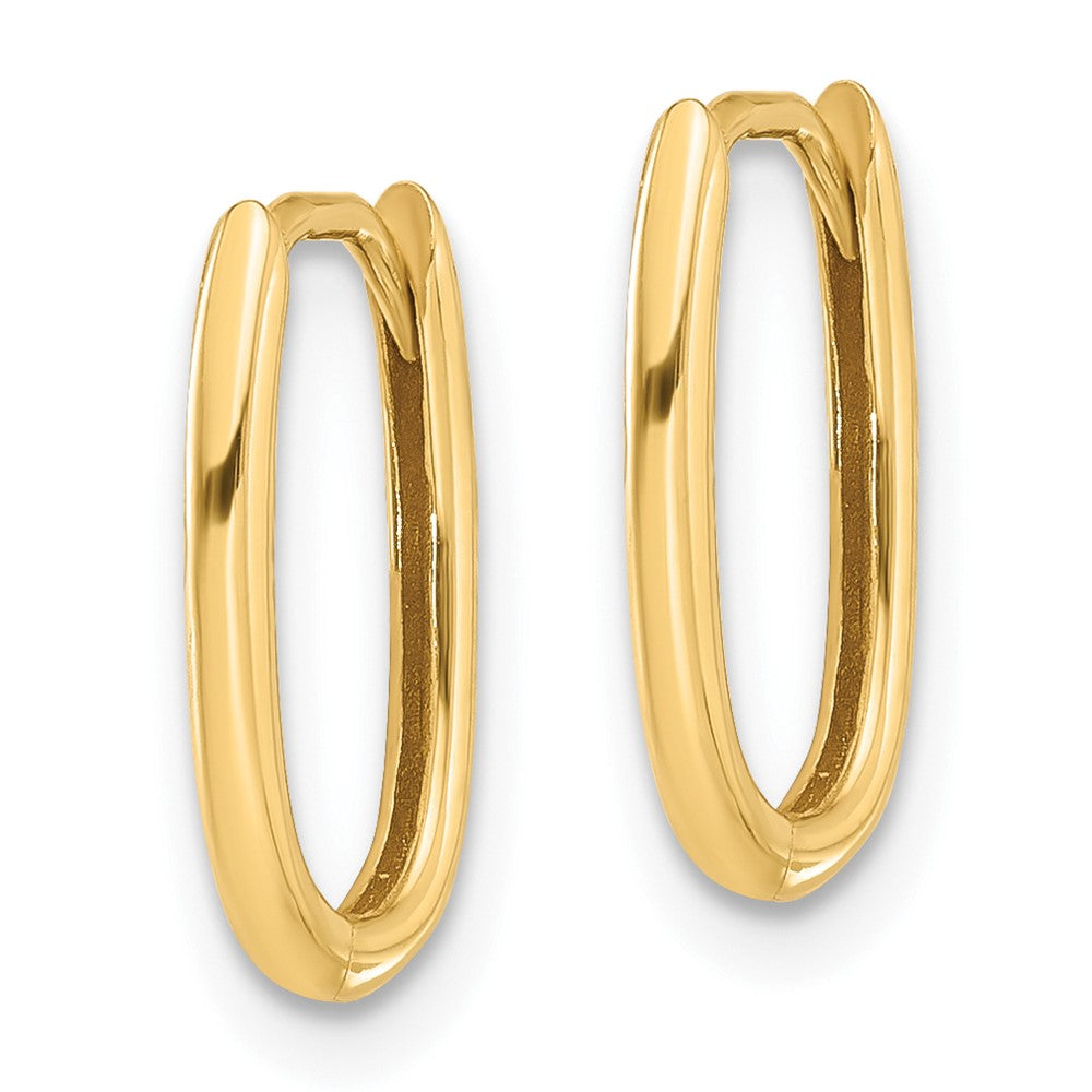 14K Gelbgold Poliert Oval Klappbar Creolen