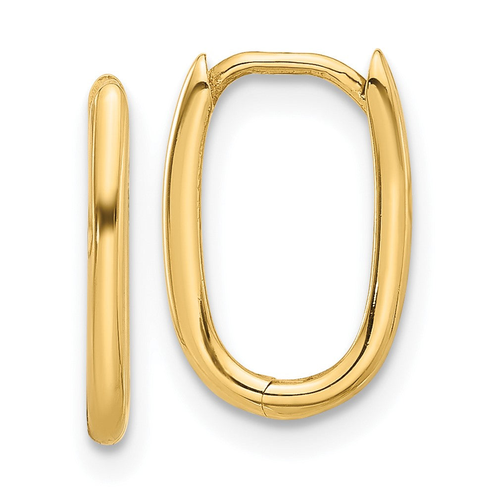 14K Gelbgold Poliert Oval Klappbar Creolen