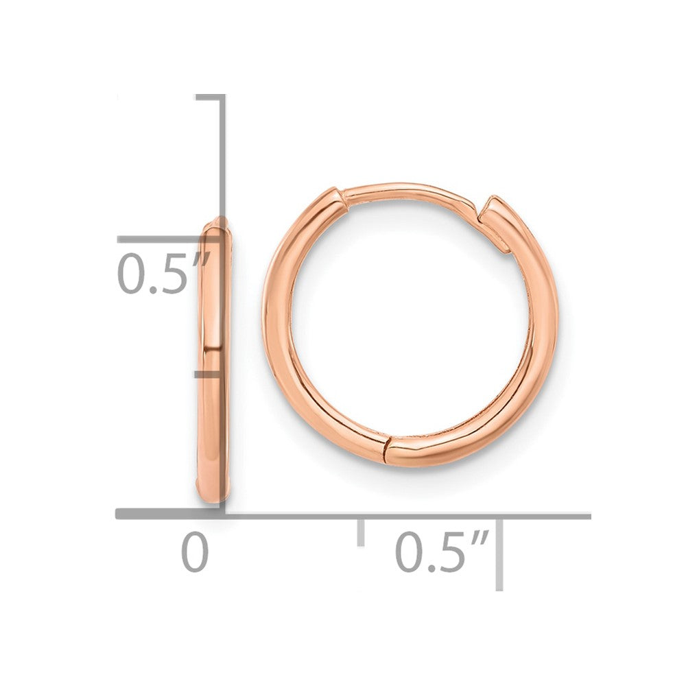 14K Roségold Poliert Klappbar Creolen
