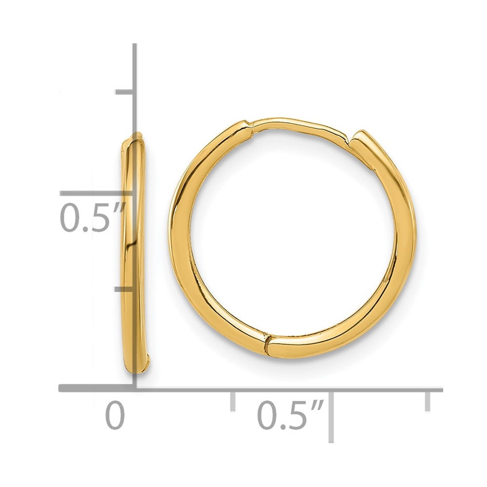 14K Gelbgold Poliert Klappbar Creolen