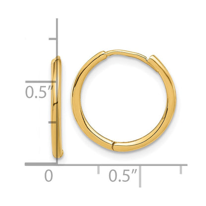 14K Gelbgold Poliert Klappbar Creolen