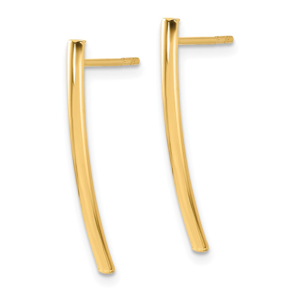 14K Gelbgold Poliert Stab Ohrstecker