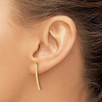 14K Gelbgold Poliert Stab Ohrstecker