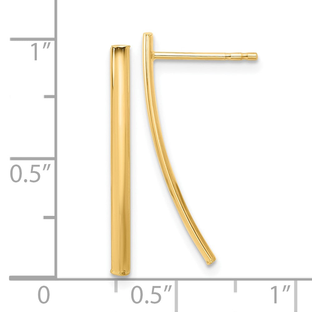 14K Gelbgold Poliert Stab Ohrstecker