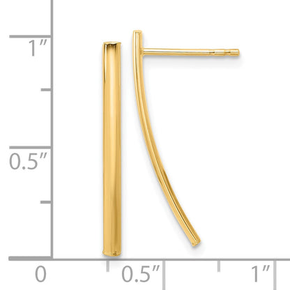 14K Gelbgold Poliert Stab Ohrstecker