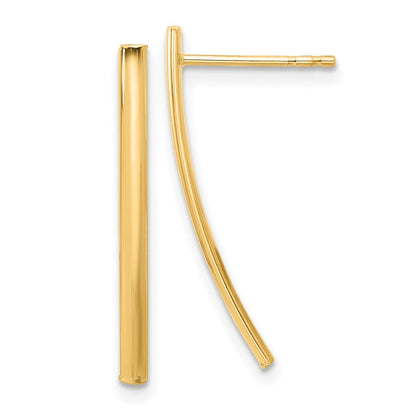 14K Gelbgold Poliert Stab Ohrstecker