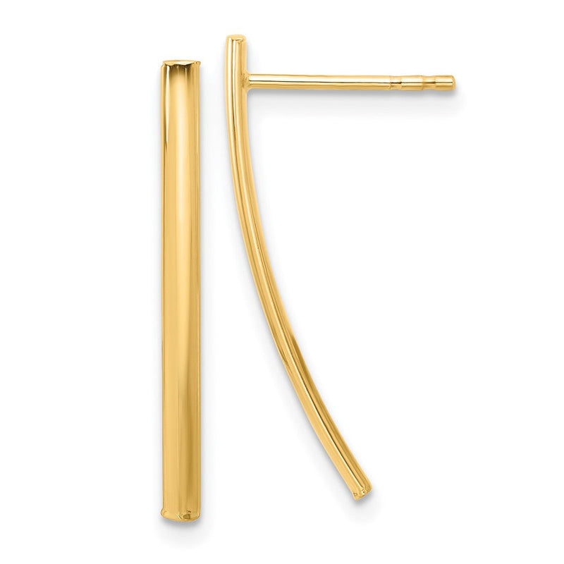 14K Gelbgold Poliert Stab Ohrstecker