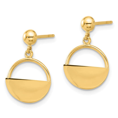 14K Gelbgold Poliert Contemporary Hängend Ohrstecker
