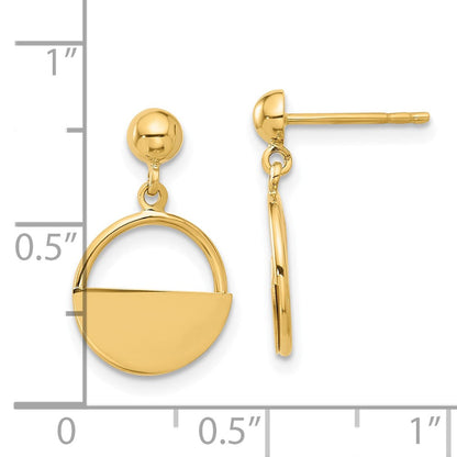 14K Gelbgold Poliert Contemporary Hängend Ohrstecker
