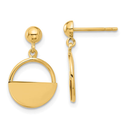14K Gelbgold Poliert Contemporary Hängend Ohrstecker