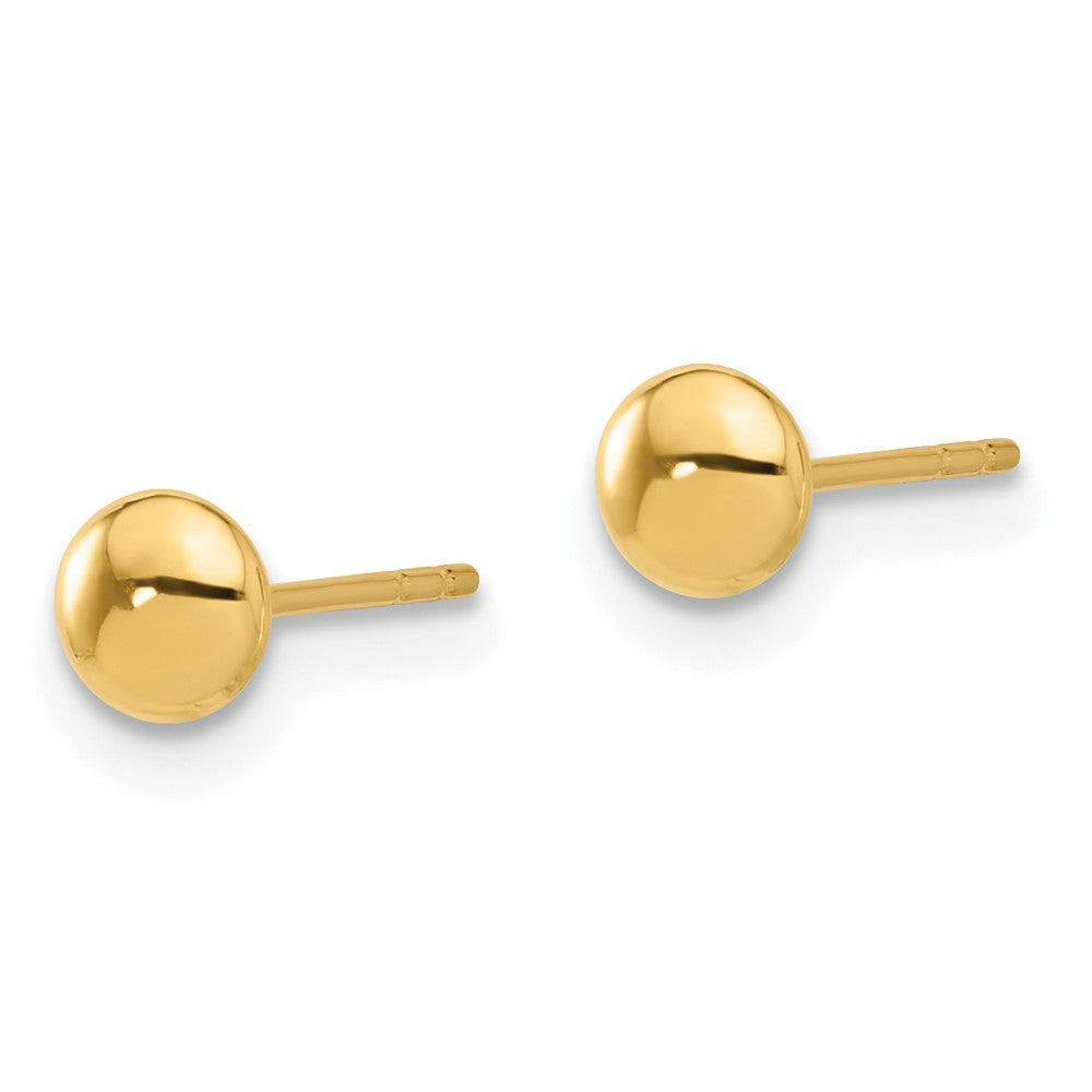 14K Gelbgold Poliert 4.5mm Knopf Ohrstecker