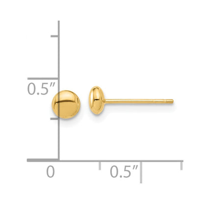 14K Gelbgold Poliert 4.5mm Knopf Ohrstecker