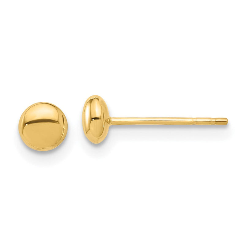 14K Gelbgold Poliert 4.5mm Knopf Ohrstecker
