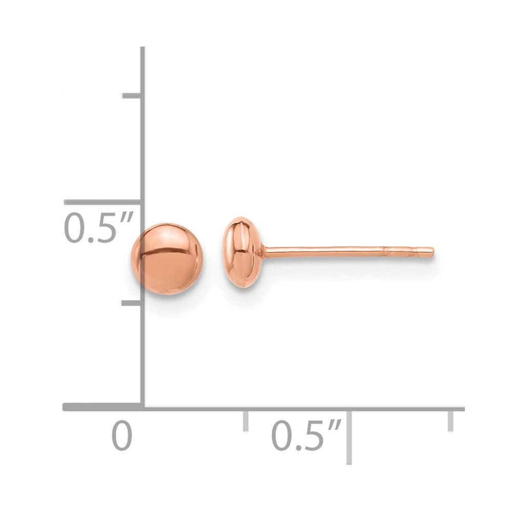 14K Roségold Poliert 4.5mm Knopf Ohrstecker