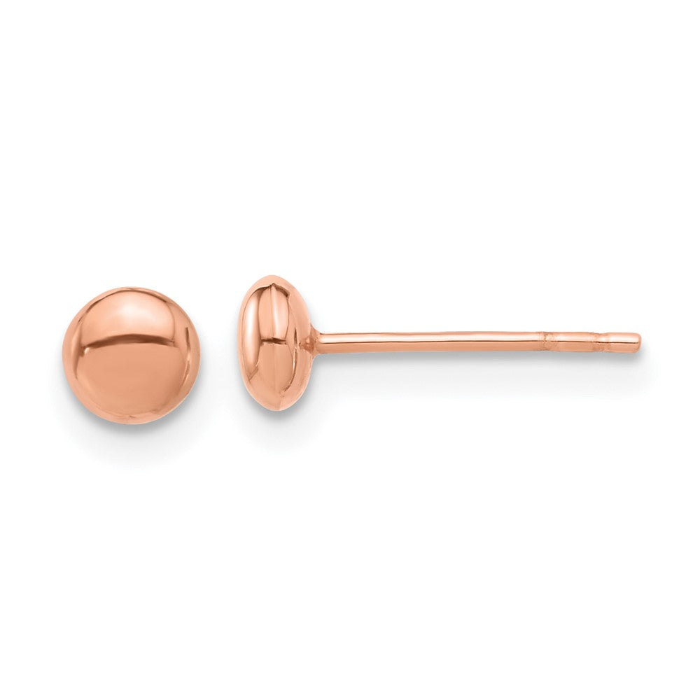 14K Roségold Poliert 4.5mm Knopf Ohrstecker