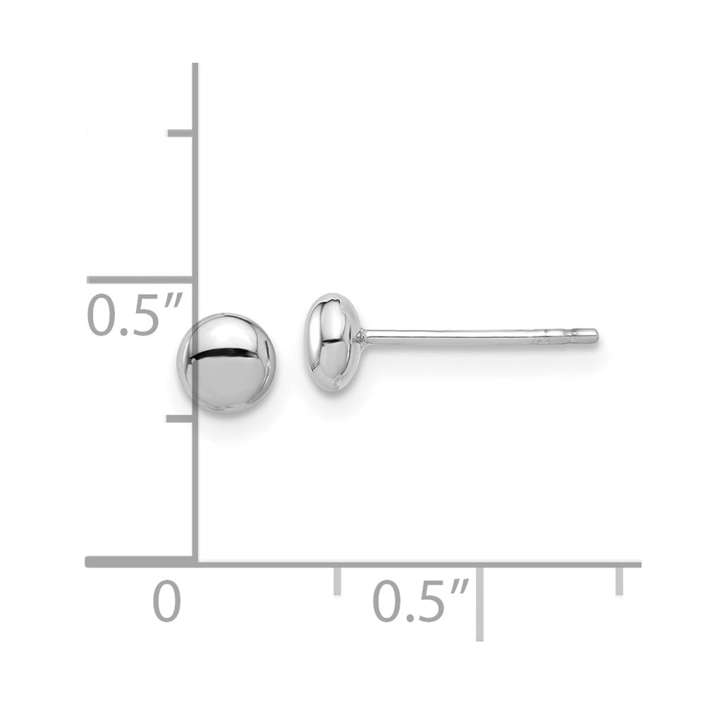 14K Weißgold Poliert 4.5mm Knopf Ohrstecker