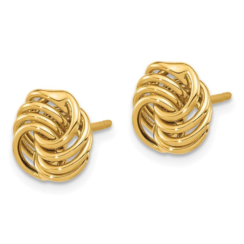 14K Gelbgold Poliert Liebe Knoten Ohrstecker
