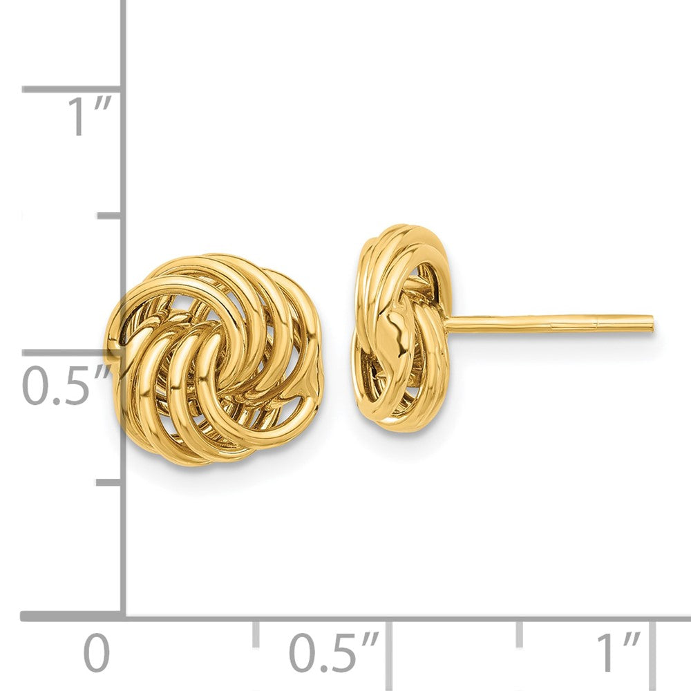14K Gelbgold Poliert Liebe Knoten Ohrstecker
